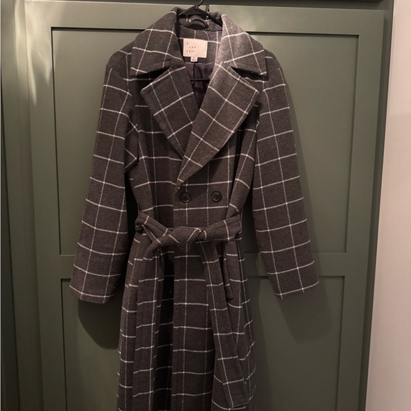 a new day Jackets & Blazers - a new day Dark Gray Checkered Trench Coat